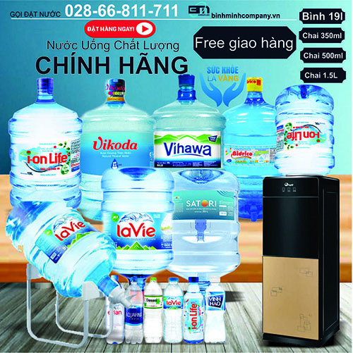 Giao nước uống tận nhà - Gọi nước uống đóng bình 20L, 19L, đóng chai