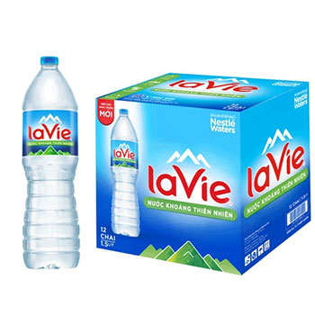 Nước suối LaVie 1,5L (12 chai / thùng), giao nước LaVie 1,5L tận nơi